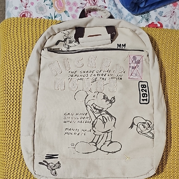 Disney Mickey Mouse Beige Backpack - Picture 1 of 2